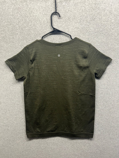 Lululemon Swiftly Tech Relaxed Fit Short Sleeve Shirt Size 10 Heathered Dark Olive