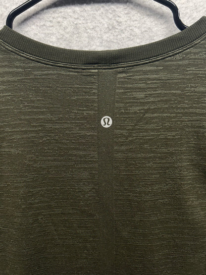 Lululemon Swiftly Tech Relaxed Fit Short Sleeve Shirt Size 10 Heathered Dark Olive