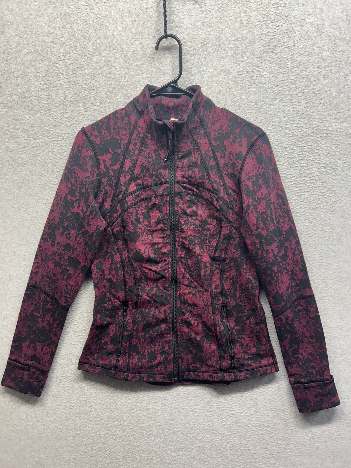 Lululemon Define Jacket Size 10 Scatter Blossom Jacquard Garnet Black