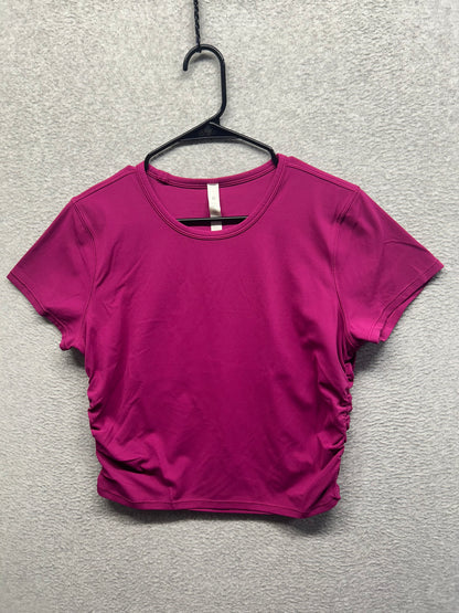 Lululemon All It Takes Short-Sleeve Shirt Nulu Size 12 Magenta Purple