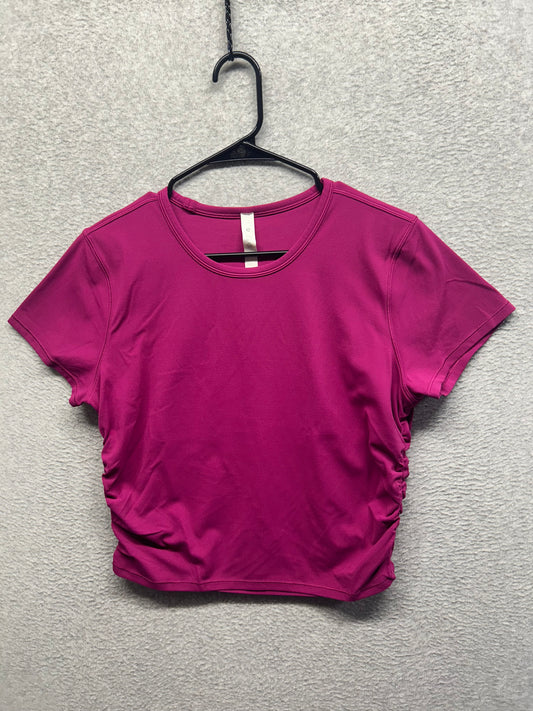 Lululemon All It Takes Short-Sleeve Shirt Nulu Size 12 Magenta Purple