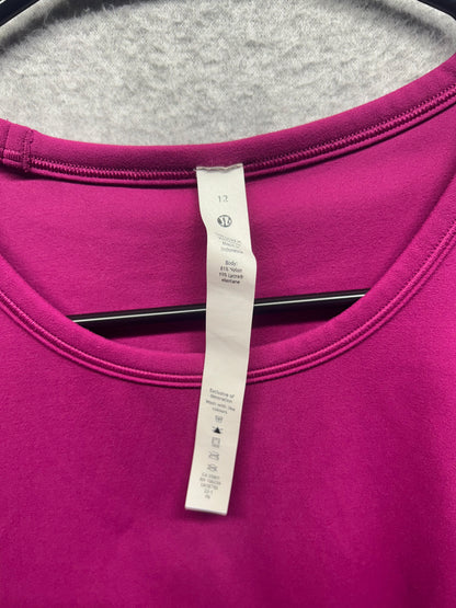 Lululemon All It Takes Short-Sleeve Shirt Nulu Size 12 Magenta Purple