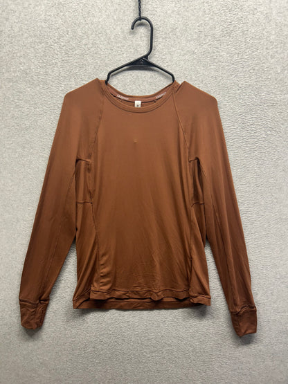 Lululemon Its Rulu Run Long Sleeve Shirt Size 12 Roasted Brown