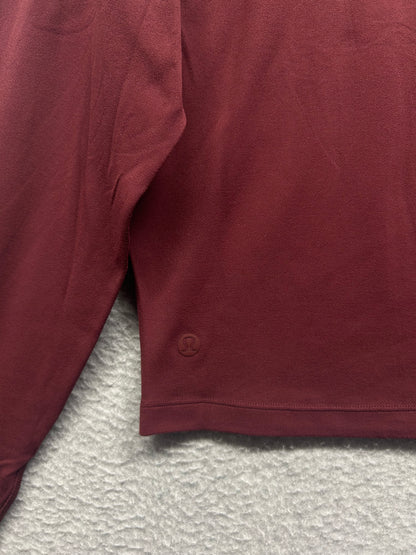 Lululemon All Aligned Mock Neck Long Sleeve Shirt Size 12 Red Merlot
