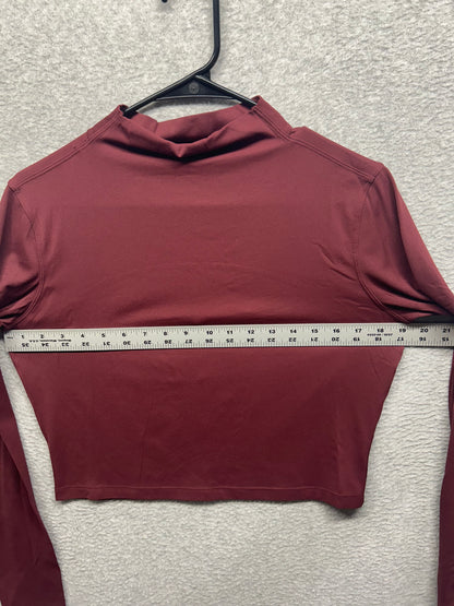 Lululemon All Aligned Mock Neck Long Sleeve Shirt Size 12 Red Merlot