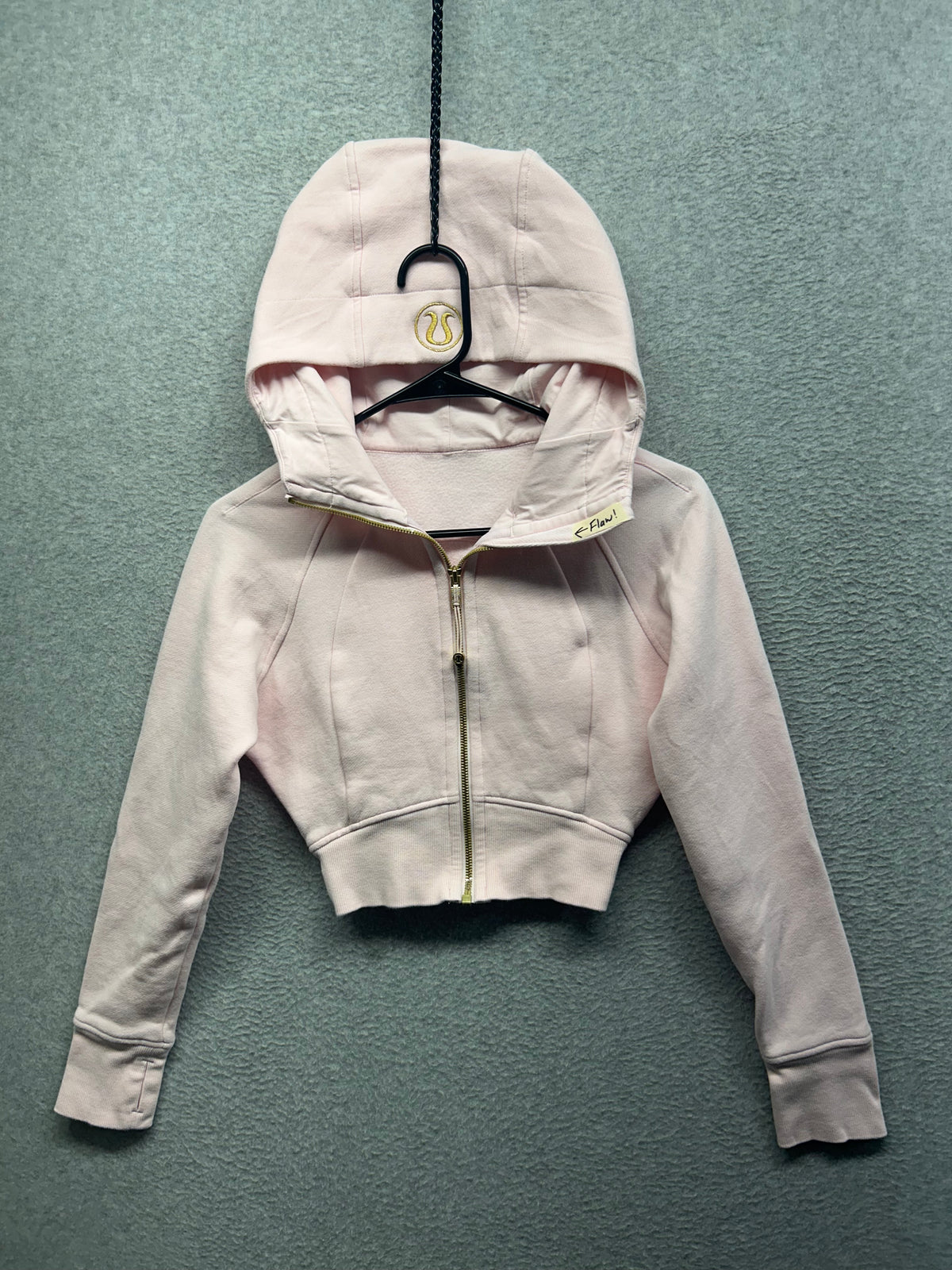 FLAWED Lululemon Scuba Full-Zip Cropped Hoodie Size XS | 2 Meadowsweet Pink