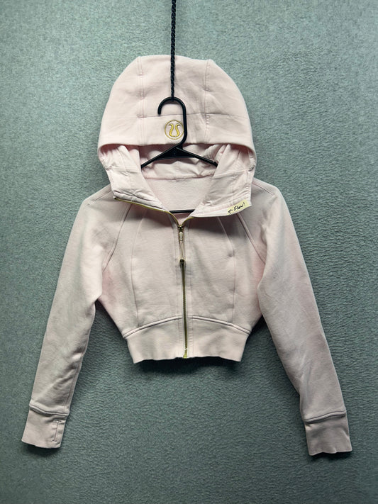 FLAWED Lululemon Scuba Full-Zip Cropped Hoodie Size XS | 2 Meadowsweet Pink