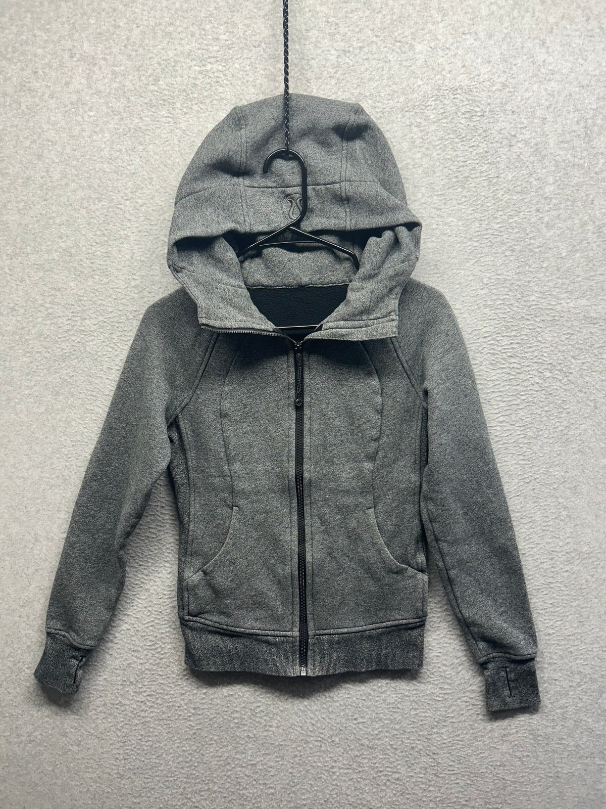 Lululemon Scuba Hoodie Light Cotton Fleece Size 2 Heathered Gray