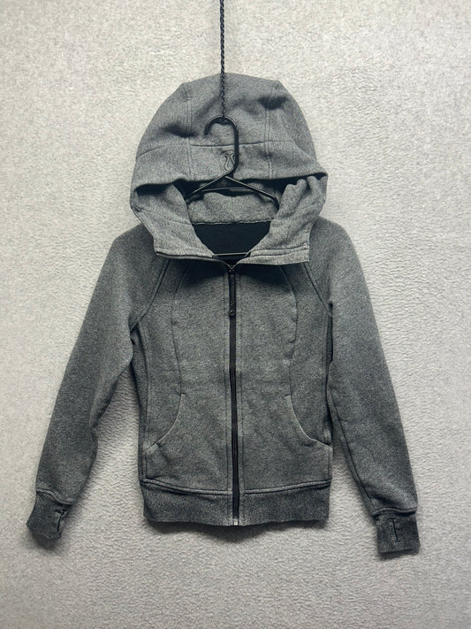 Lululemon Scuba Hoodie Light Cotton Fleece Size 2 Heathered Gray
