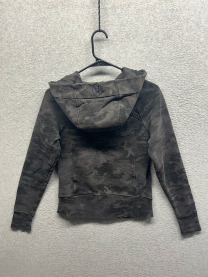Lululemon Scuba Hoodie Light Cotton Fleece Size 4 Incognito Camo Multi Grey