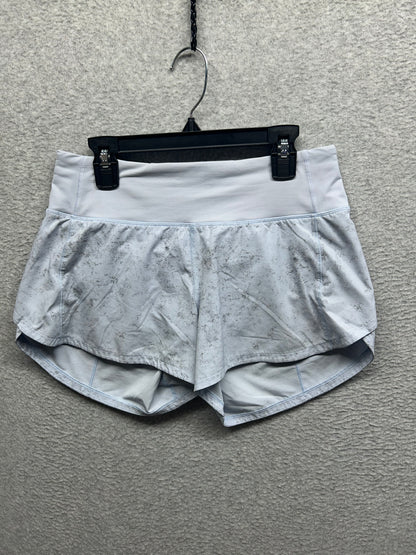 Lululemon Speed Up Mid-Rise Lined Short 4" Size 4 Gravel Dust Pastel Blue Multi
