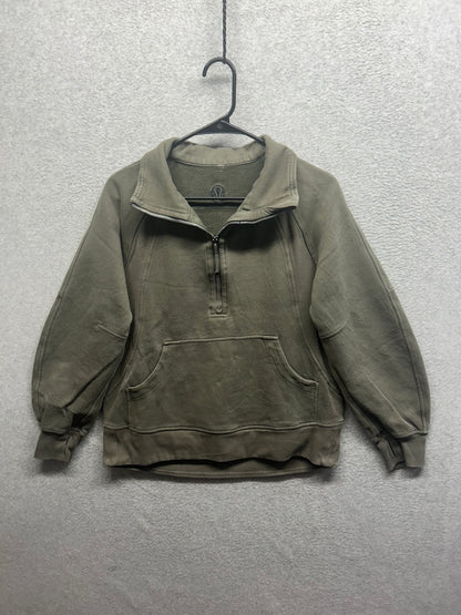 Lululemon Scuba Oversized Funnel-Neck Half Zip Long Size XS/S Grey Eucalyptus