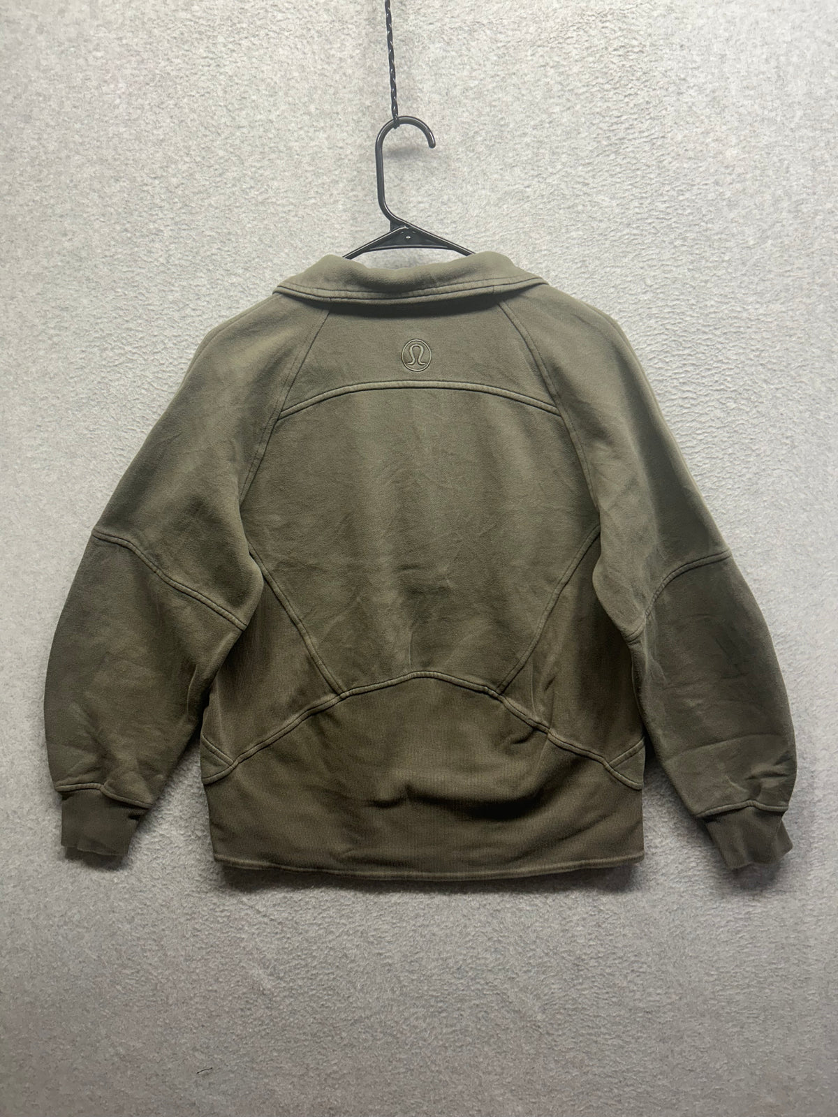 Lululemon Scuba Oversized Funnel-Neck Half Zip Long Size XS/S Grey Eucalyptus