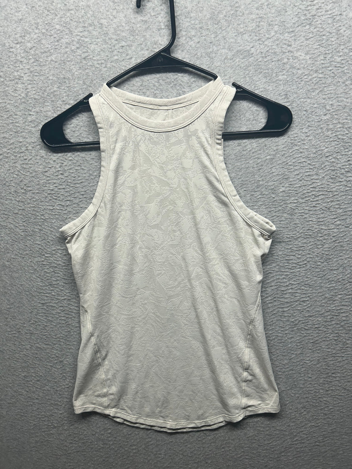 Lululemon Hold Tight Tank Top Size 4 Crumple Mini Jacquard White Opal