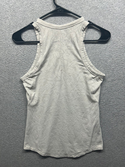 Lululemon Hold Tight Tank Top Size 4 Crumple Mini Jacquard White Opal