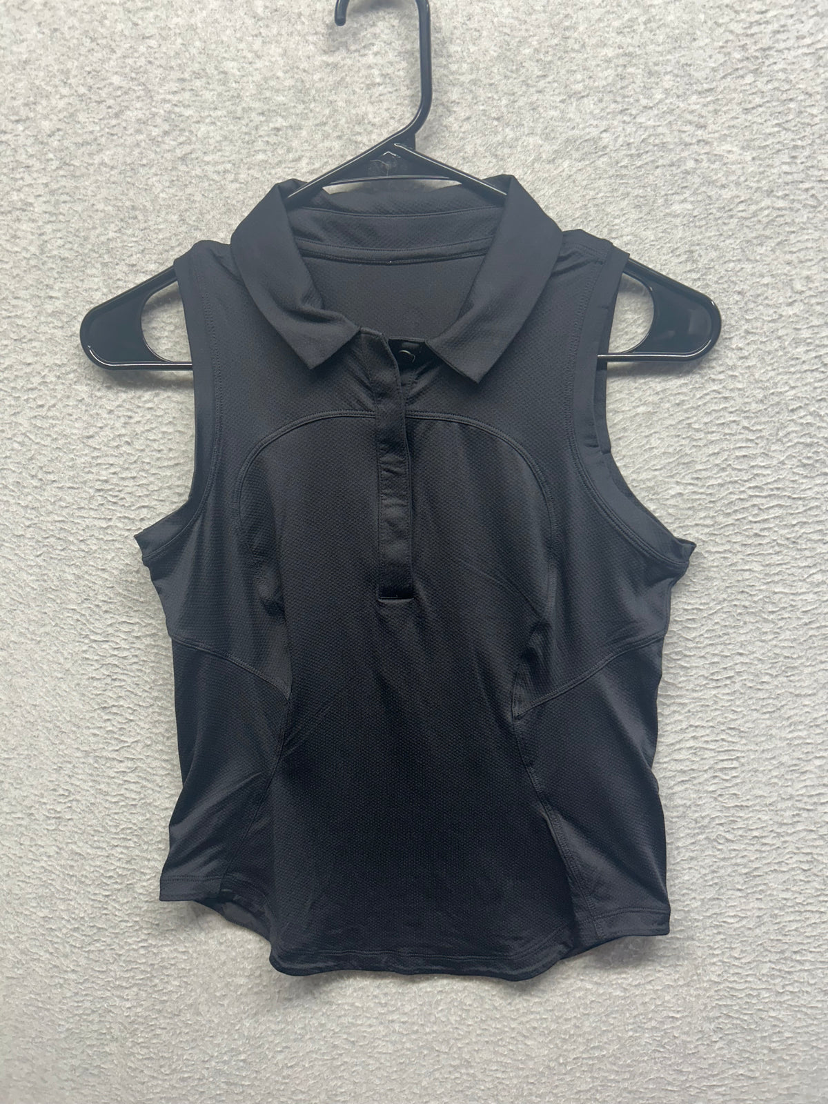 Lululemon Quick-Dry Sleeveless Polo Shirt Size 6 Black