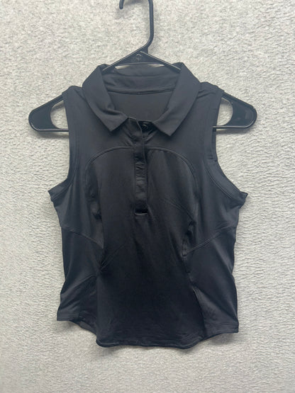 Lululemon Quick-Dry Sleeveless Polo Shirt Size 6 Black