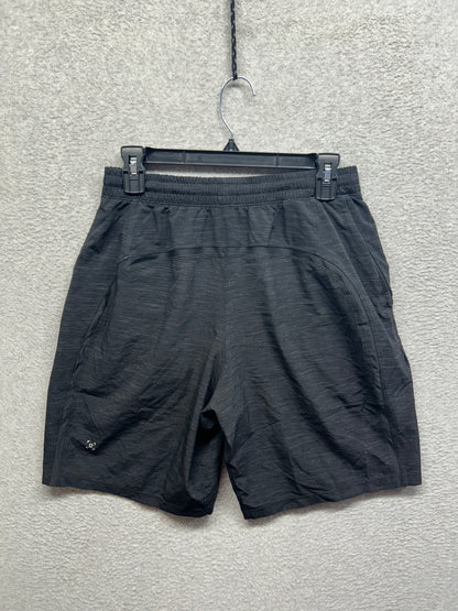Lululemon Pace Breaker Short Linerless 9" Size Medium All Court Texture Deep Coal Black