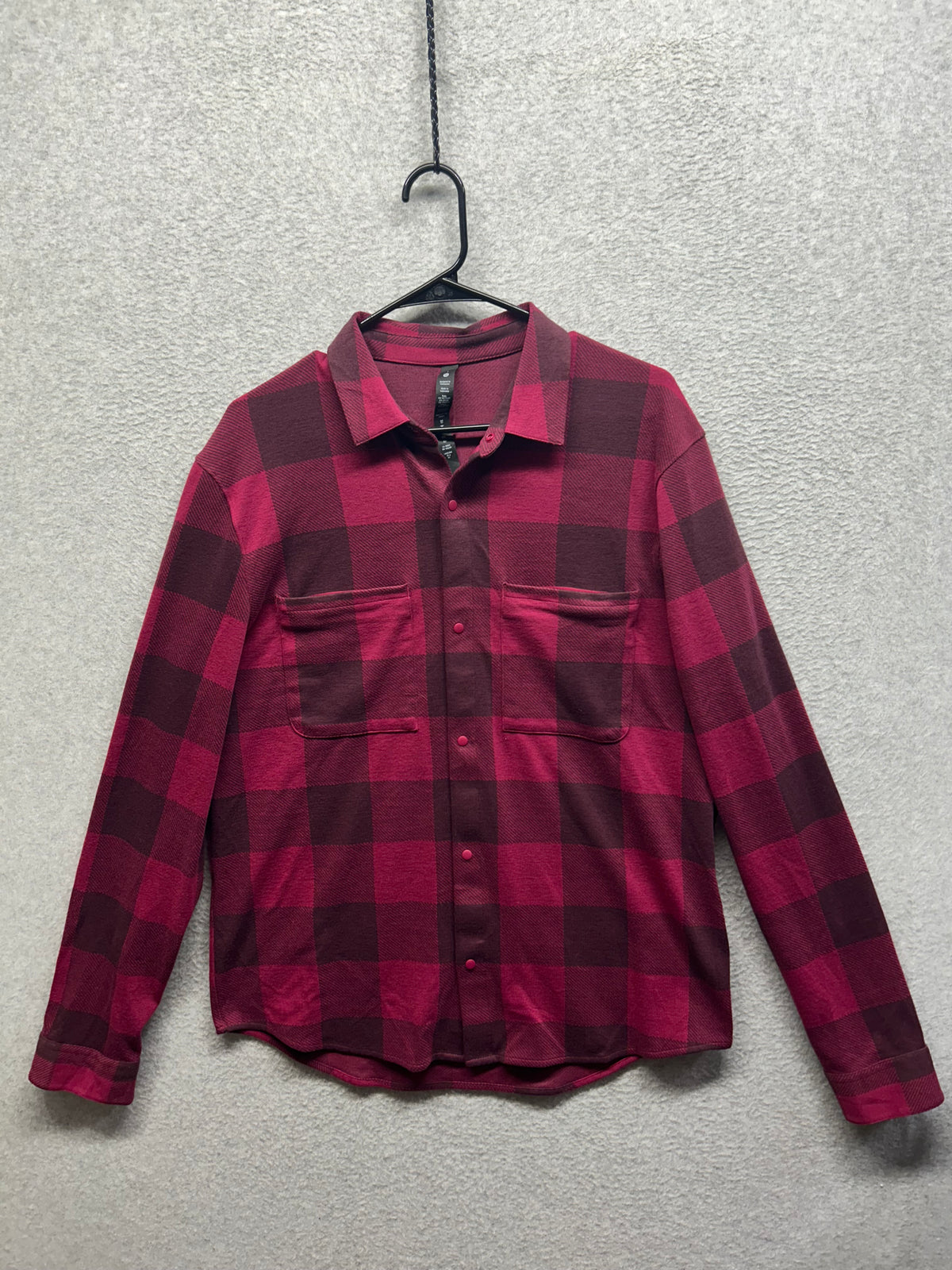 Lululemon Soft Knit Overshirt Size Large Red Rockwood Plaid