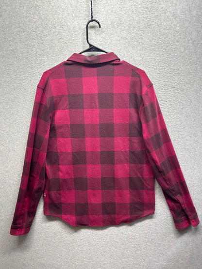 Lululemon Soft Knit Overshirt Size Large Red Rockwood Plaid