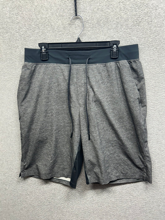 Lululemon T.H.E. Short Linerless 11"  Size XL Heathered Texture Printed Greyt Deep Coal