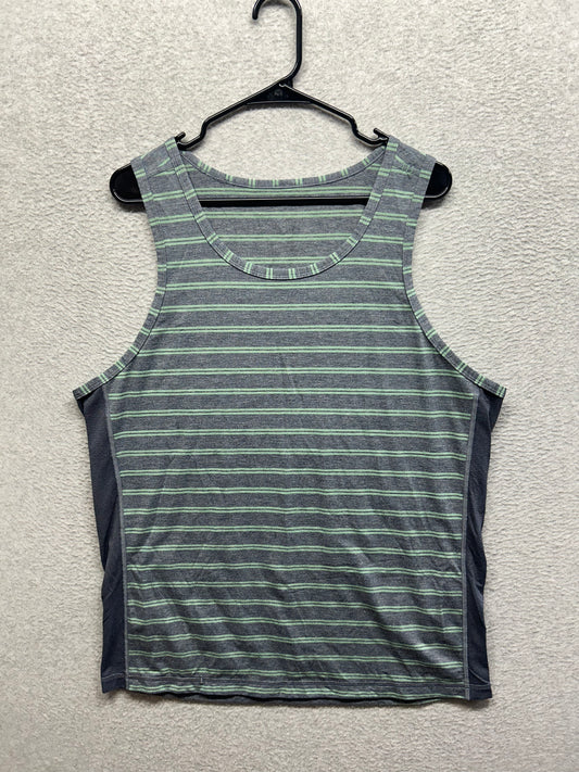 Lululemon T.H.E. Tank Size XL Double Dip Stripe Heathered Inkwell Heathered Vintage Green