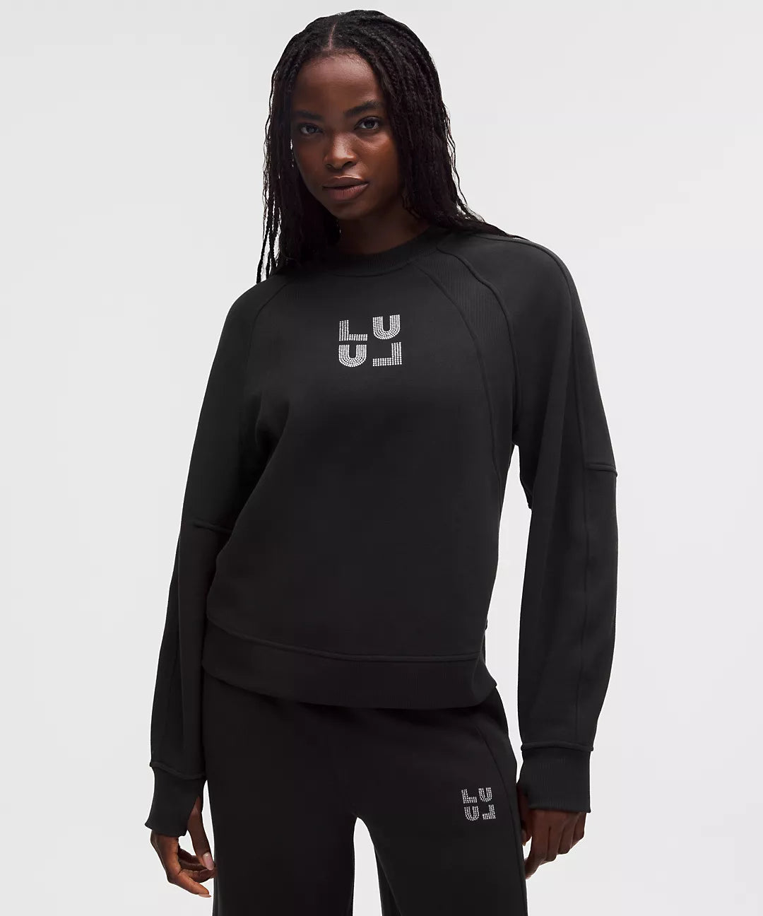 Lululemon Scuba Oversized Hip-Length Pullover Jewelled Size M/L Black